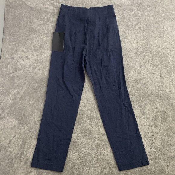 Tuckernuck Pants Womens Size 2 Navy Trouser Casual Cotton Linen Blend 28x27” - Picture 12 of 14